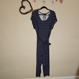 Old Navy Dark Blue Patterned Jumpsuit
